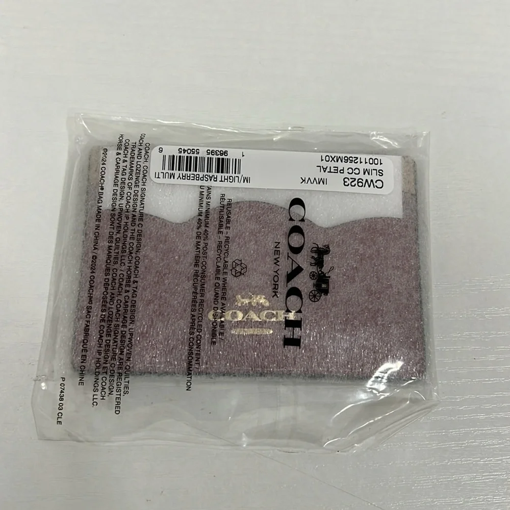 Coach Petal Card Case - Gold/Light Raspberry Multi Color - Picture 5 of 5